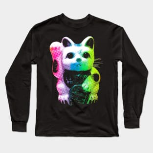 Rainbow Lucky Cat - Maneki Neko Long Sleeve T-Shirt